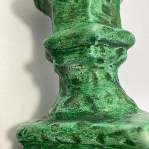 MCM Linda Bennett Atlantic Mold Green  Ceramic Vase Candle Holder - Picture 6 of 6